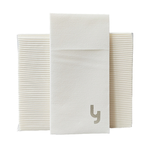 Airlaid dùng một lần giấy trắng Khăn ăn dao kéo mềm in nĩa dao 5 sao khách sạn nhà hàng vải lanh màu túi ăn tối - Product Image 1