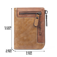 Dompet Pria Vintage PU Mewah Multi-Kantong dengan Resleting, Tempat Kartu Kredit, RFID Blocking, dan Slot Kartu untuk Pria