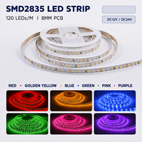 Ruban LED flexible haute luminosité SMD2835 120 LED/m CRI90 24V 8mm 2700K-6000K Rouleau de 10m pour éclairage de meubles et d'armoires
