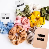 Chenghe Scrunchies en coton personnalisés, scrunchies en jersey, attaches pour cheveux douces pour femmes, scrunchies en tissu doux et confortable, style français