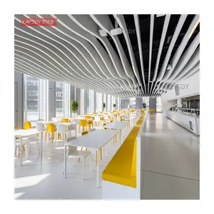 Latest Pop Decorative Wave False Ceiling Design Corrugated Building Materials White 3d Metal Aluminum Acoustic Ceiling Panel