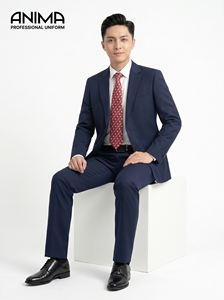 Traje de Negocios Casual para Hombre ANIMA de Vietnam, Corte Slim, Color Sólido, Elegante, Cuello en V, Alta Calidad, Doble Abertura, Antiarrugas - Product Image 3