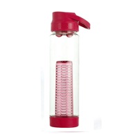 Bouteille d'eau en matière plastique pour infuseur de fruits et légumes avec filtre à paille Gobelet en tritan de 700ml sans BPA