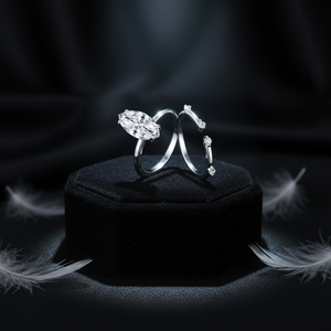 Anillo Apilable para <span class=keywords><strong>Mujer</strong></span> al por Mayor, Moissanita Brillante de 3CT, Diseño Antialérgico de Plata 925, Joyería Fina de Moda con Corte Marquesa, Regalo - Product Image 1