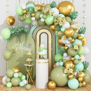 Kit de guirlande de ballons en latex mat en gros, ballons dorés métalliques pour fête prénatale bohème, jungle, anniversaire d'enfants, ensemble de ballons de mariage - Product Image 1