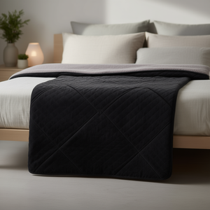 Couverture de lit matelassée en peluche Vianney avec doublure en sherpa, design himalayen uni, pour adultes, style moderne, taille double ou simple - Product Image 2