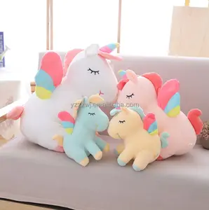 Campione gratuito Peluche farcito giocattoli unicorno molto morbidi con ali/giocattoli roba morbida Peluche animali carino gigante di grandi dimensioni