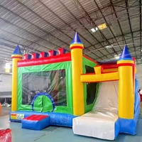 Château gonflable sur mesure avec toboggan, coloré, pour enfants, idéal pour les fêtes et la location en extérieur