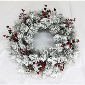 <span class=keywords><strong>Couronne</strong></span> d'eucalyptus vert artificiel <span class=keywords><strong>de</strong></span> 24 <span class=keywords><strong>pouces</strong></span> <span class=keywords><strong>de</strong></span> haute qualité pour Thanksgiving Noël Halloween pour la décoration <span class=keywords><strong>de</strong></span> porte d'entrée - Product Image 1