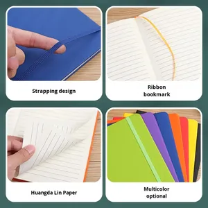 Cuaderno A5 Personalizado, Colorido, con Cinta, Diario de Viaje, Agenda de Cuero Suave, Estilo Planificador de Tapa Dura - Product Image 2
