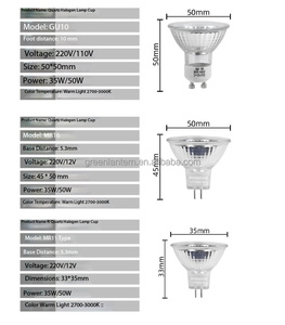 Lámpara Halógena Económica con Cubierta de Vidrio, <span class=keywords><strong>12v</strong></span> <span class=keywords><strong>20w</strong></span>, Luz Blanca Cálida, Bombilla Halógena MR11 para Lámparas de Techo - Product Image 3