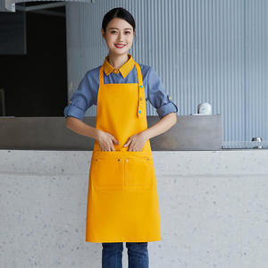 Navy Blue Polyester Apron With Pockets Adjustable For Restaurant Bar Use - Product Image 3