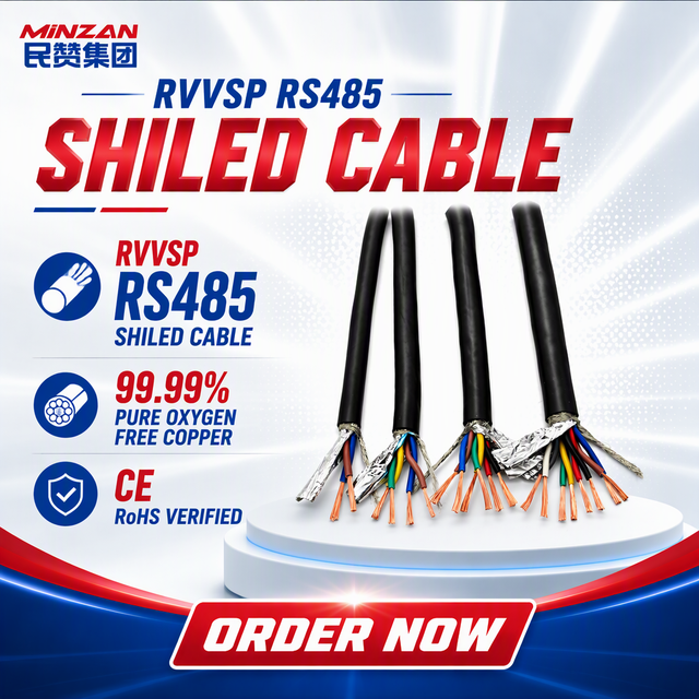 RS485 RVVSP 2 4 6 8 10 Core 2.5mm Shield Twisted Pair Cable Multi Core Copper PVC Flexible Electric Wire RS485 Shielded Cable