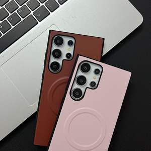 Funda de Teléfono de Piel Sintética Premium para <span class=keywords><strong>Samsung</strong></span> 24SUltra/ S22/S23/S25Ultra con Carga Inalámbrica Magnética Oculta, Accesorios para Teléfono - Product Image 6