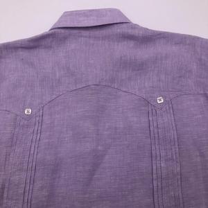 Camisa de hombre de manga larga con cuatro bolsillos de lino 100% del fabricante OEM - Product Image 6