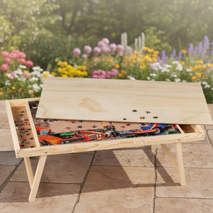 Table de puzzle <span class=keywords><strong>en</strong></span> bois pour bébé<span class=keywords><strong>s</strong></span> et enfants, design rectangulaire, meubles de salon et de chambre à coucher, table de puzzle pliable - Product Image 2