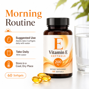 Complément Alimentaire Essentiel de Vitamine E en Gélules Molles pour Adultes, pour la Santé de la Peau et de l'Immunité - Product Image 4