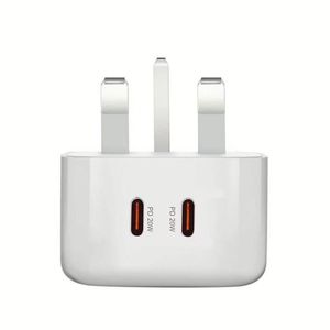 White UK PD Travel Dual USB C Phone Charger PD 20W 40W Fast Power Wall Charger Adapter for Phone 12 13 - Product Image 3