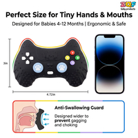Anneau de dentition pour bébé en silicone en forme de manette de jeu, sans BPA, qualité alimentaire, réutilisable, jouet souple multi-textures, masseur de gencives pour nourrisson