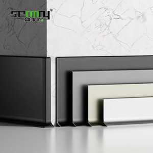 थोक मूल्य 8 सेमी एल्यूमीनियम बेस्बोर्ड मोल्डिंग ट्रिम आधुनिक सफेद/काले स्कर्ट लाइन फर्श को कवर करने वाले सामान 2.5 मीटर/पीसी - Product Image 1