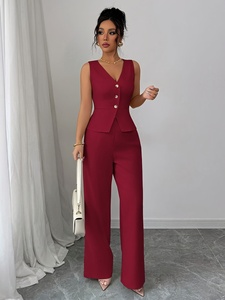 Set Elegante da <span class=keywords><strong>Donna</strong></span> con Camicia Senza Maniche a Collo a V, Cardigan, Gilet e Pantaloni per Ufficio e Casual, <span class=keywords><strong>Abbigliamento</strong></span> Stagionale - Product Image 5