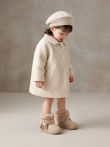 Bottes d'hiver pour bébé style bohème tendance, avec col en fausse fourrure, chaussures <span class=keywords><strong>de</strong></span> <span class=keywords><strong>neige</strong></span> pour tout-petits avec pompons et perles, confortables et chaudes pour enfants - Product Image 3