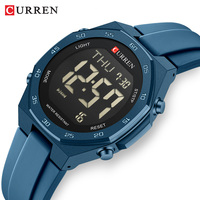 Montre de sport numérique multifonction CURREN 6101 pour hommes, bracelet en silicone souple, montre-bracelet électronique pour l'extérieur, chronomètre, calendrier