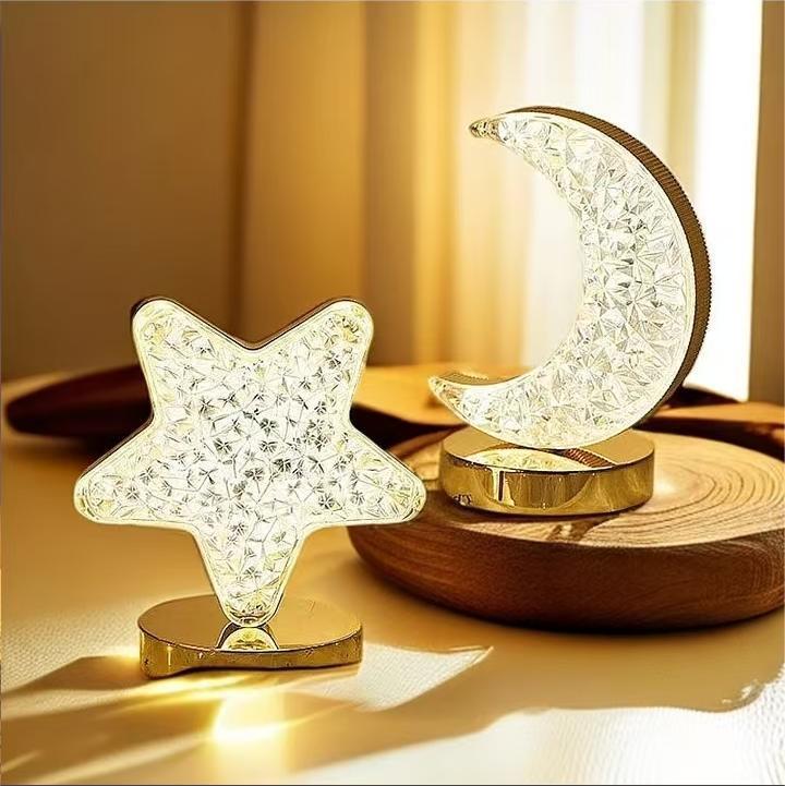 LED Star Crystal Table Lamp – Battery Operated Romantic Atmosphere Night Light - View 2