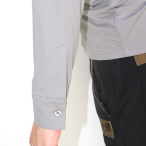 पुरुषों बुना हुआ शर्ट ऊर्ध्वाधर पट्टी पैटर्न प्रतिबिंबित ट्रिम एकल ब्रेस्टेड बटन ओएम आकस्मिक रिसॉर्ट पहनने - Product Image 6