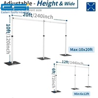 Kit de rideaux et de supports ESI Black Pipe and Drape, système de toile de fond élégant pour événements, mariages et scènes