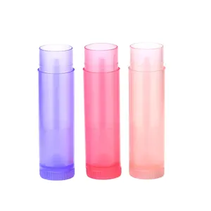 Sıcak satış renkli plastik boş dudak balsam kabı ruj tüpleri 5ml üretici/toptan
