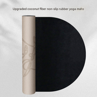 Tapis de yoga en fibre de coco naturelle PU antidérapant, écologique, rectangulaire, imprimé, avec logo personnalisé, pour Pilates, gym à domicile, fitness, entraînement, coussinets OEM – Grande Vente