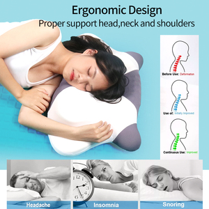 Panda de lujo de espuma viscoelástica almohada Cervical ergonómico moderno hipoalergénico transpirable medio firme soporte para el cuello masaje geométrico - Product Image 5