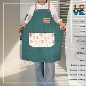 Hội thảo không thấm nước chéo trở lại Dây đeo được bôi sáp lên vải Tạp dề cho barista nhà bếp Nhà hàng gỗ làm việc cắt tóc cafe dày tạp dề - Product Image 2