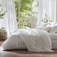 Parures de draps et taies d'oreiller de luxe 300 fils en Tencel Lyocell – Douces et rafraîchissantes, pour hôtels, couleur unie