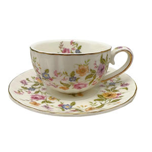 Ensemble de tasses à expresso multicolores en forme de cœur, électro-plaquées et embossées, 90 ml, avec 6 tasses et 6 assiettes, boîte cadeau en céramique moderne - Product Image 5