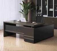Bureau de direction SimpleModern avec armoire latérale, combinaison bureau et chaise pour manager et superviseur