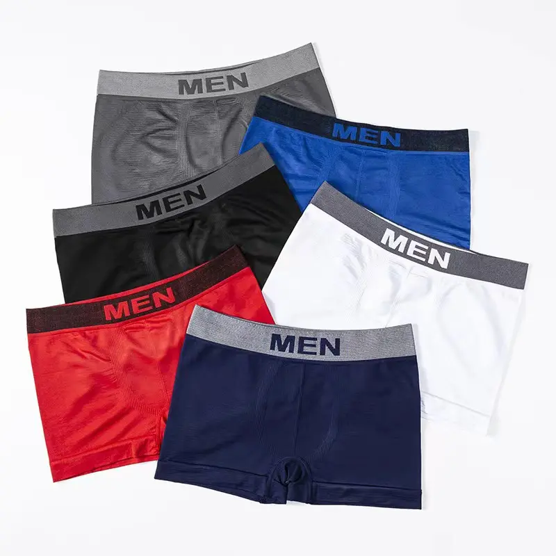 Cheap Price Factory Brand Men's Printed Letter Underpants Mid Rise Boxer Shorts Nylon Brief Polyester Trunks Seamless Underwear