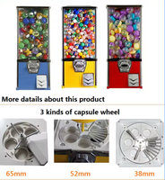 Distributeur automatique de capsules de 2 pouces personnalisable en direct d'usine, construction métallique, système de paiement par jeton, vente en gros