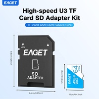 EAGET T1C – Pack multi-cartes TF avec support pour carte SD, kit de cartes mémoire OEM 32 Go, 64 Go, 128 Go, 256 Go
