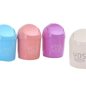 Creative Mini <b>Plastic</b> Waste <b>Bin</b> with Flip Lid Home Kitchen Desk Top Living Room Clutter <b>Storage</b> Cleaning <b>Bin</b> for Home Office Use - Product Image 1