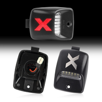 Feux de plaque d'immatriculation LED style X avec lentille argentée pour Toyota Tacoma 2005-2015 et Tundra 2000-2013, LED blanc et rouge, 81270-0C020, 2 pièces