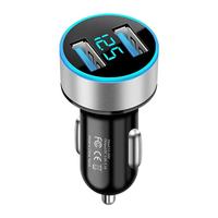 Pengisi Daya Mobil Adaptor USB Pengisi Daya Laptop Ponsel Pintar Pengisi Daya Laptop USB Ganda dengan Tampilan Digital Voltmeter