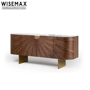 Mobile TV Moderno WISEMAX FURNITURE Design Italiano con Piano in Marmo Naturale e Mobiletto in Legno Massello per Sala da Pranzo - Product Image 5