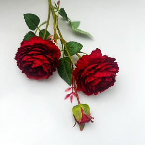 Simulato <span class=keywords><strong>fiore</strong></span> di peonia occidentale <span class=keywords><strong>fiore</strong></span> di seta essiccato Bouquet tavolo decorazione floreale soggiorno all'ingrosso - Product Image 4
