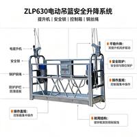 Plateforme suspendue en aluminium et acier ZLP630 ZLP800 ZLP1000 de haute qualité, capacité de charge 800-1000 kg, hauteur de travail 100-200 m