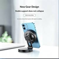 Support de téléphone de voiture pliable N50 en matériau PC avec aimant puissant, rotation à 360°, fixation sur tableau de bord, silencieux et antichoc pour tous les smartphones