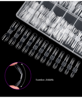 Nouvelle Capsule d'ongles 2-en-1 à double forme carrée amande pour extension, en ABS, pour gel acrylique, moule à double forme pour capsules d'ongles, marque privée