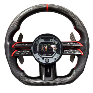 Volant de voiture en fibre de carbone personnalisé pour <span class=keywords><strong>Mercedes</strong></span> AMG W205 W213 W177 W166 C43 C63 S a C CLASS Cls GLE, accessoires de voiture - Product Image 1