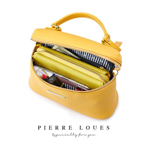 Pierre Loues Women's Crossbody Bag Yellow Large Capacity Zipper Closure Soft Handle Solid Color Everyday Use - Product Image 2